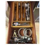 Kitchen drawer lot flatware incomplete & assorted