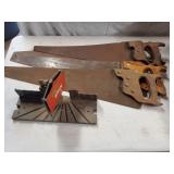 Stanley miter box and hand saws