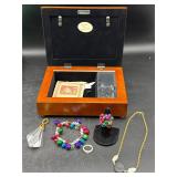 Costume jewelry in music box