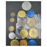 Assorted tokens coins plastic metal