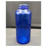 Vtg Cobalt blue glass marked ï¿½Mï¿½ on bottom