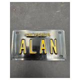 Vintage California Alan bicycle tag