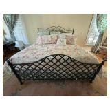 Forest Green metal king bed