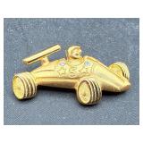 Vintage racing car brooch