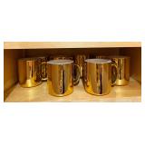 8 Vintage Metallic Gold Celebrate the Season Mugs