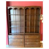 2 Vtg Ethan Allen Two-Piece Bonnet Top Wall Units