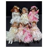 Porcelain dolls assorted used as ornaments