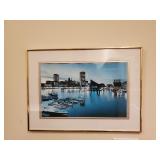 Framed waterfront picture