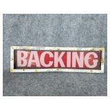 Vintage Backing sign in metal frame