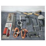 Clamps trowels straps and more tool lot