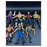 Assorted wrestlers wrestling figures