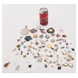 Lot de pendentifs dont argent 925, verre soufflé,