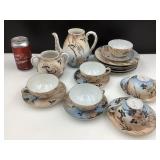 Ensemble a the asiatique en porcelaine