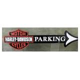 Cast Iron Harley Davidson Motorcycle Parking Sign