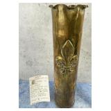 WWI WW1 French 75mm Trench Art Shell Vase