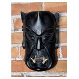 Japanese Hannya Oni Wood & Boar Teeth Demon Mask