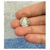 1858 O Seated Liberty Silver Dime Chop Marked