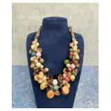 Mexican Folk Art Wood Bead Necklace