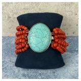 Tibetan Coral Bead Bracelet