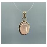 Sterling Silver Rose Quartz Pendant