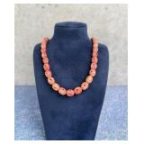 Art Deco Carved Celluloid Bead Necklace