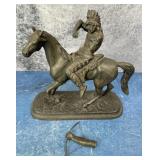 Spelter Indian on Horseback Statue