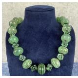 Green Onyx and Glass Bead Necklace