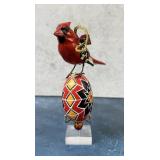 Mackenzie Childs Cardinal on Egg Ornament