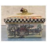 Mackenzie Childs Farmhouse Thistle Porcelain Box