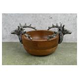 Zodax Stag Head Wood Bowl