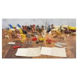 Collection of Railroad Miniatures Animals Men