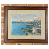 Boat and Waterfront Scene Painting