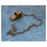 Military Brass Whistle On Chain