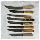 Collection of Wood Handle Kitchen Knives