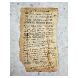 1849 Oparra Slave Auction Lousiana Receipt