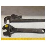 Ridgid 18" Pipe & Diamond 15" Crecent Wrenches