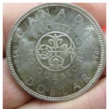 1964 Canada Silver Dollar Quebec Coin Vintage