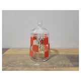 1960s Red & Gold Apothecary Jar