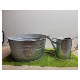 Large 23" Diameter Wash Tub and Watering Can