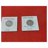 (2) Buffalo Nickels 1935 P & 1930 P