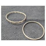 (2) .925 Sterling Silver Bangle Bracelets