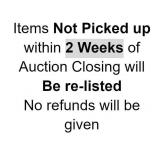 ITEMS RE-LISTED AFTER 2 WEEKS