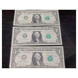 (3)  Gambleing Dollars (check Serial #)