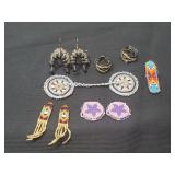 Beaded Earrings and Native American Trinkets