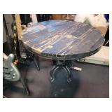 Vintage Metal Wood Table 30" Diameter w5" tall