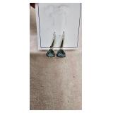 925 Sterling Silver Earrings Pear Aqua Dangles