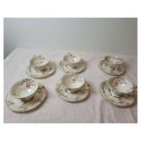 LOT OF 6 CASTLETON CHINA TEACUP AND SAUCER NICE