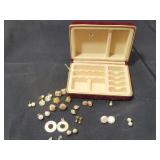 Small Jelery Box w/ Several  Pairs Earrings