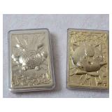 POKEMON 23K GOLD PLATED CARD BURGER KING LOT 2