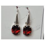 925 SS Garnet Earrings